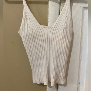 White Ribbed H&M Knitted Tank Top